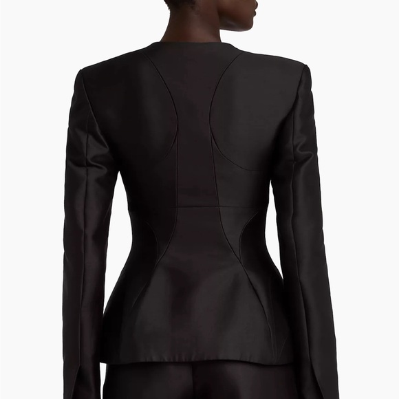 NWOT Rosie Assoulin U-Turn Fitted Mikado Blazer Tailored Silk Jacket $1795 - Picture 4 of 15